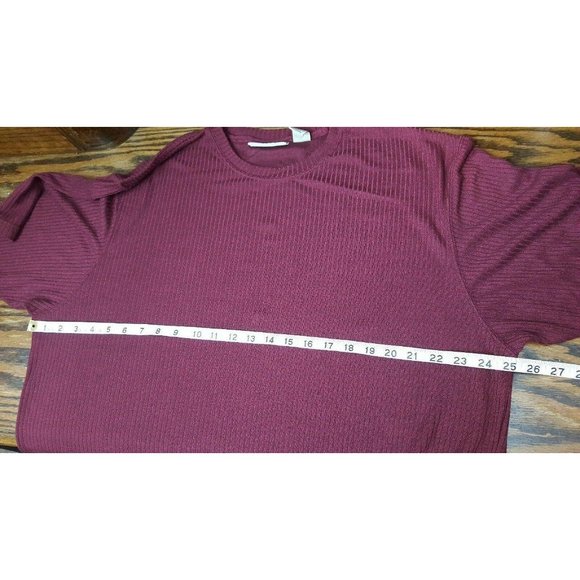 Natural Issue Maroon Red Short Sleeve Casual Crew - Picture 6 of 9